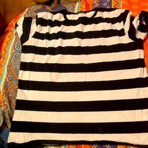 Black and white striped mens shirt
